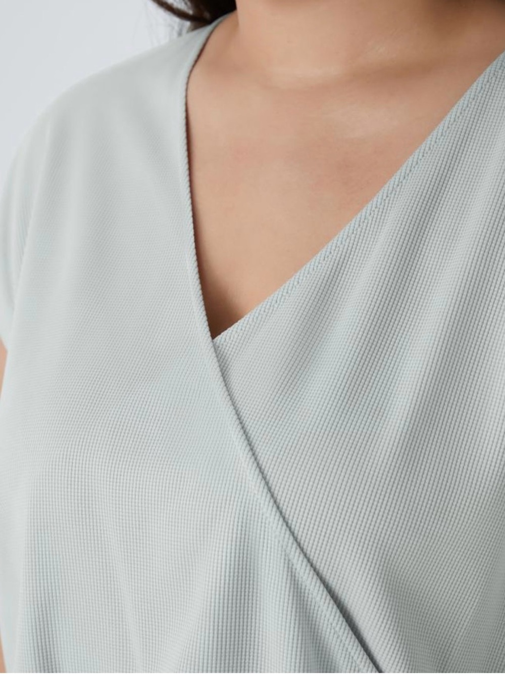 HALARA V Neck Short Sleeve Pocket Waffle Casual Plus Size Jumpsuit - Picture 3 of 6
